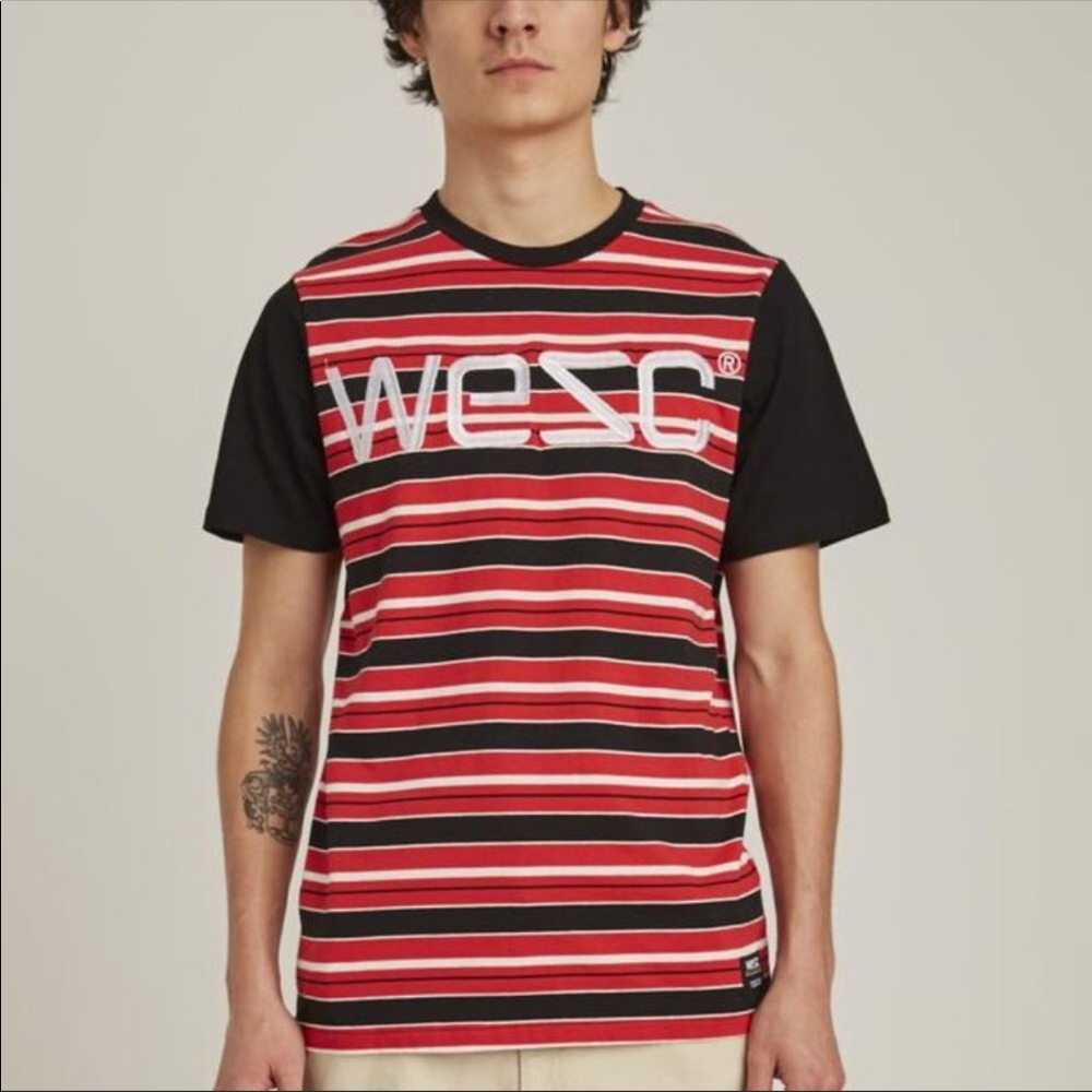 ⚜️NWT WeSC “Max Yarn Dye” striped 100% cotton tee